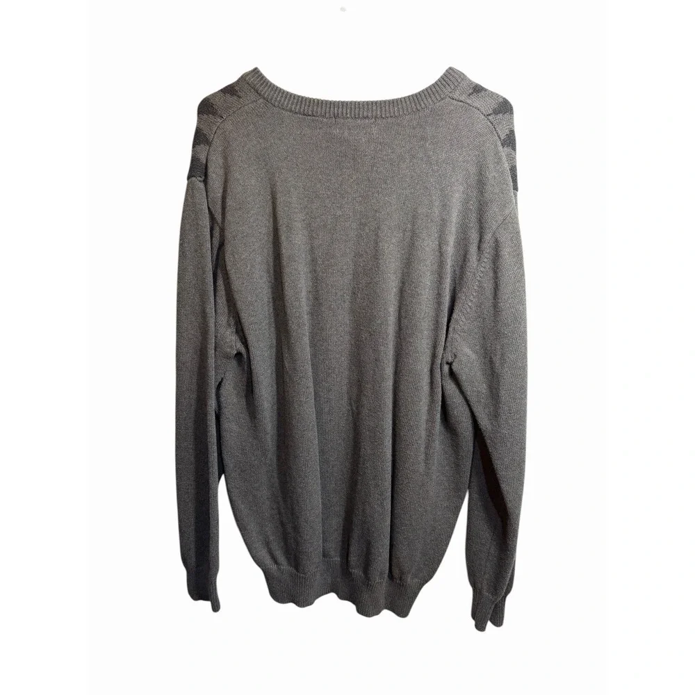van heusen mens long sleeve‎ sweater shirt size large cotton grey